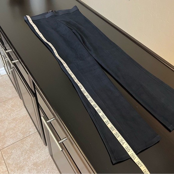 David Lerner microsuede navy blue pants, pull up elastic waist, navy blue, sz M - Picture 9 of 12